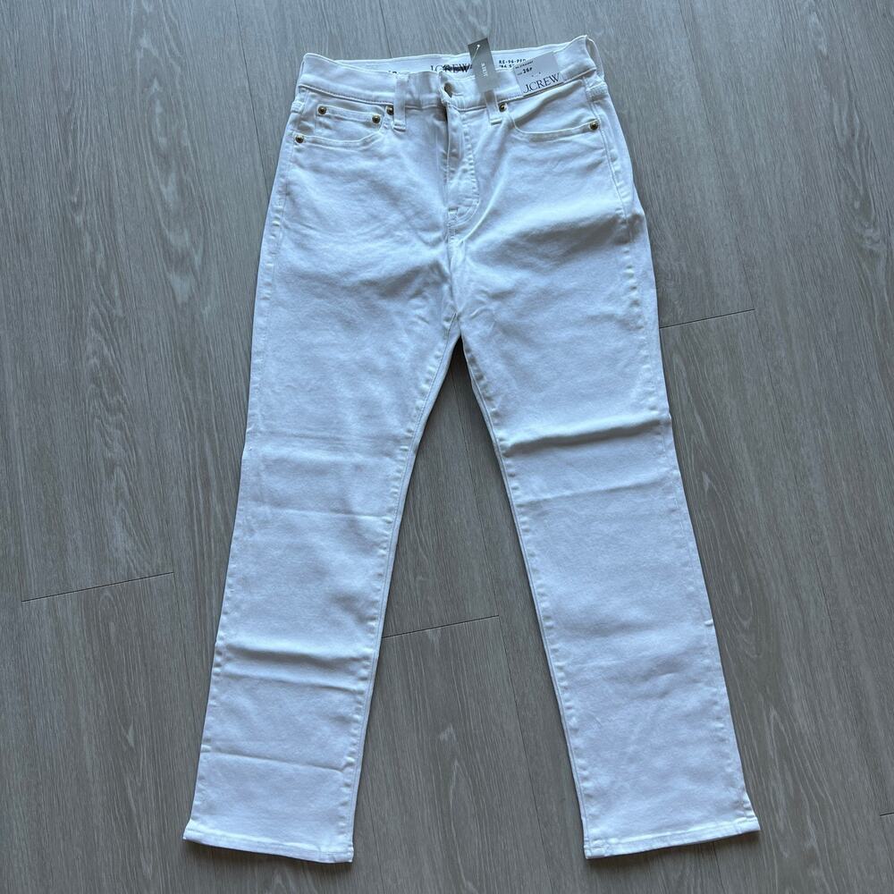 J Crew Petite Straight Jeans Womens 26 P White Tiny Spot